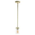 Lalia Home 1-Light 5.75" Minimalist Industrial Farmhouse Adjustable Hanging Clear Cylinder Glass Pendant, Gold LHP-3011-GL